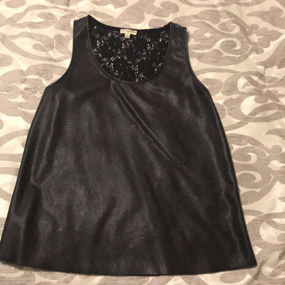 Black pleather tank